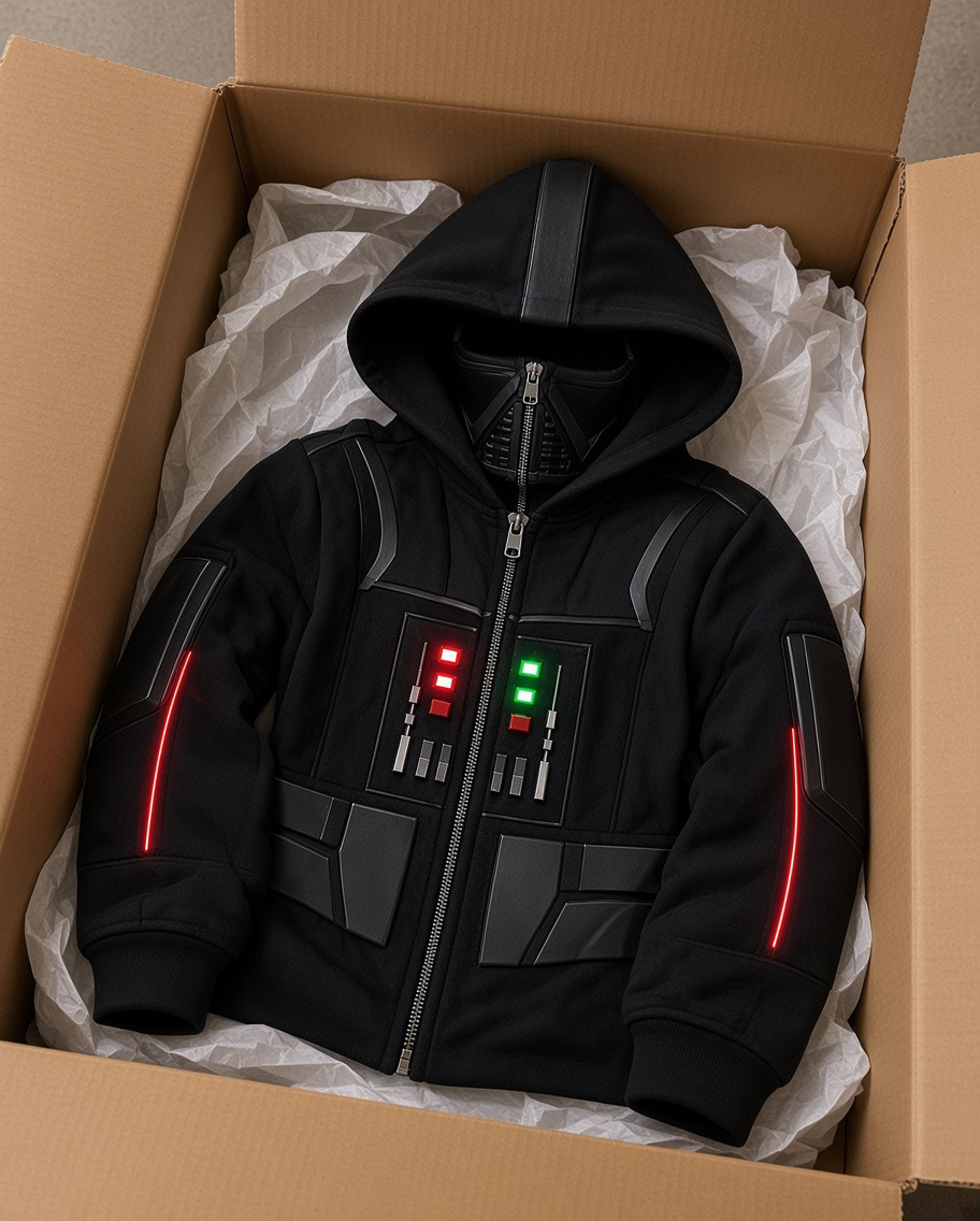 Customer unboxing of Vader hoodie